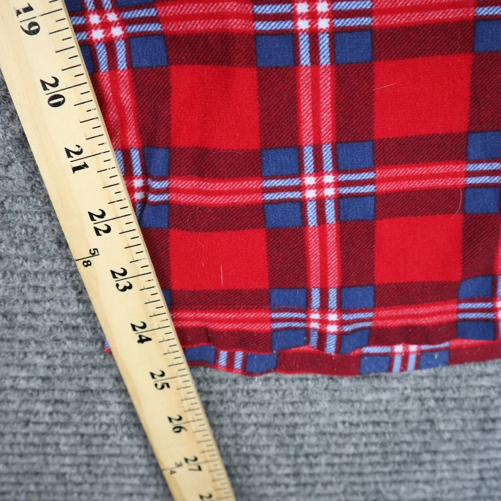 Nautica Pajama Pants Women XL Short Plaid Drawstring Fleece Loungewear Sleepwear